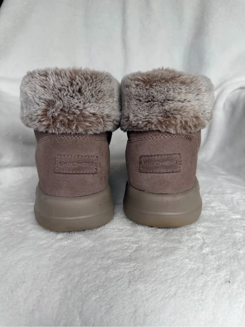 Skechers On-the-Go City 2 Winter Wishes Taupe Suede Ankle Boots 11